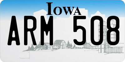 IA license plate ARM508