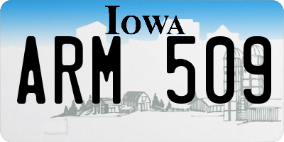 IA license plate ARM509