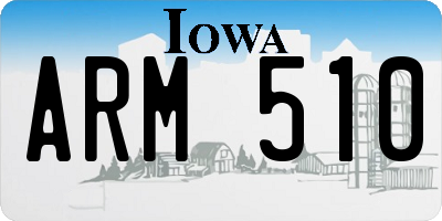 IA license plate ARM510