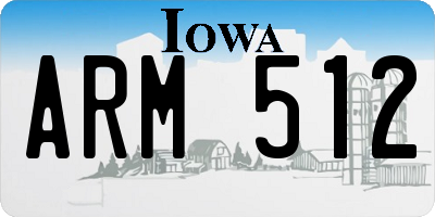 IA license plate ARM512
