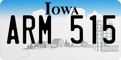 IA license plate ARM515
