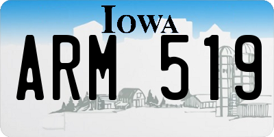 IA license plate ARM519