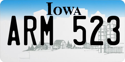 IA license plate ARM523