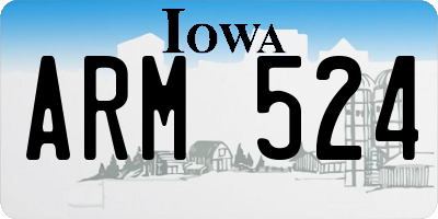 IA license plate ARM524