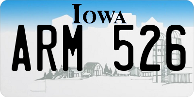 IA license plate ARM526