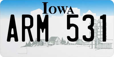 IA license plate ARM531