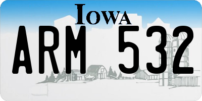 IA license plate ARM532