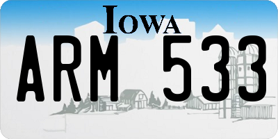 IA license plate ARM533
