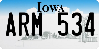 IA license plate ARM534