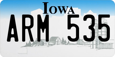IA license plate ARM535
