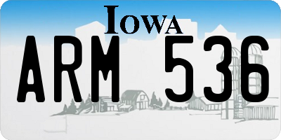 IA license plate ARM536