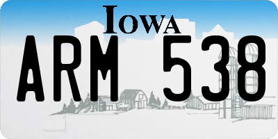 IA license plate ARM538