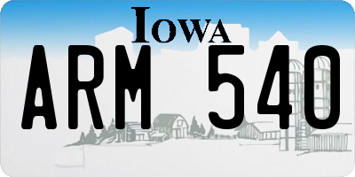 IA license plate ARM540