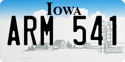 IA license plate ARM541