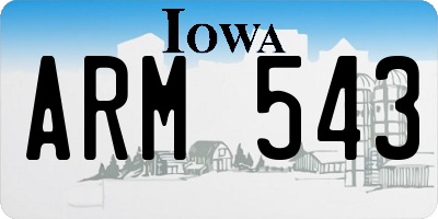 IA license plate ARM543