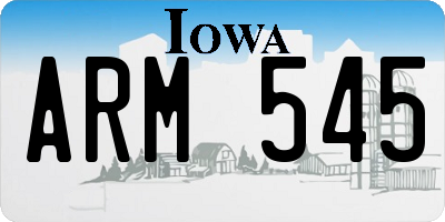 IA license plate ARM545