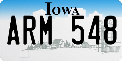 IA license plate ARM548