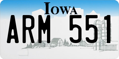 IA license plate ARM551