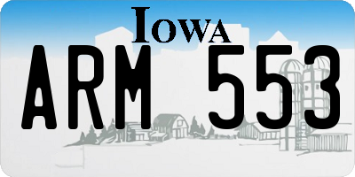 IA license plate ARM553