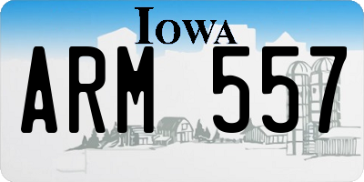 IA license plate ARM557