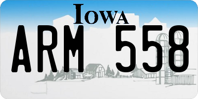 IA license plate ARM558