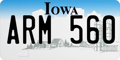 IA license plate ARM560