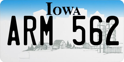 IA license plate ARM562