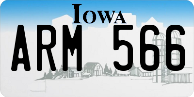 IA license plate ARM566