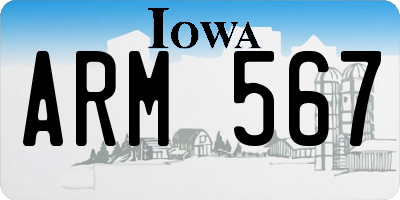 IA license plate ARM567