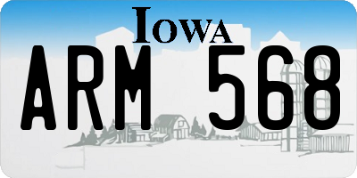 IA license plate ARM568