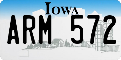 IA license plate ARM572