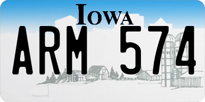 IA license plate ARM574