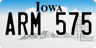 IA license plate ARM575