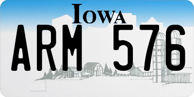 IA license plate ARM576