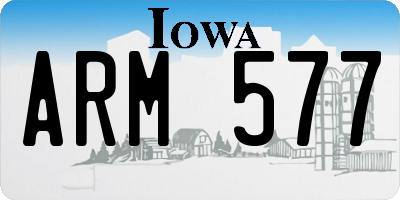 IA license plate ARM577