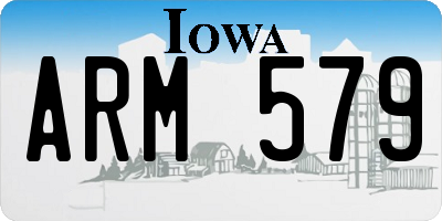 IA license plate ARM579