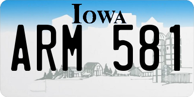 IA license plate ARM581