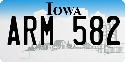 IA license plate ARM582