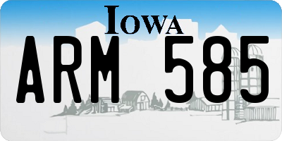 IA license plate ARM585