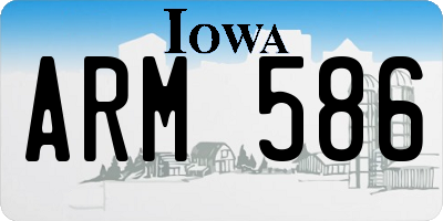 IA license plate ARM586