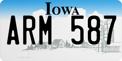 IA license plate ARM587