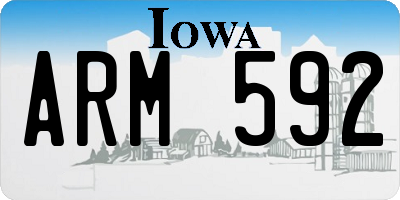 IA license plate ARM592