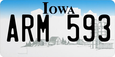 IA license plate ARM593