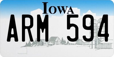 IA license plate ARM594
