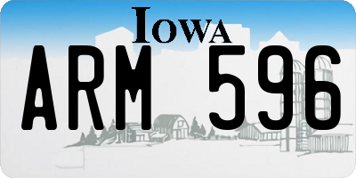 IA license plate ARM596