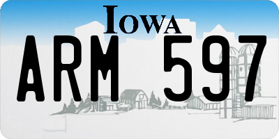 IA license plate ARM597