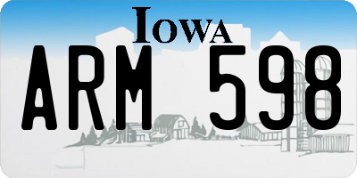 IA license plate ARM598