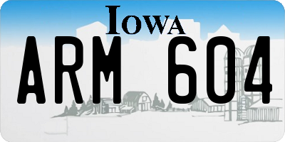 IA license plate ARM604