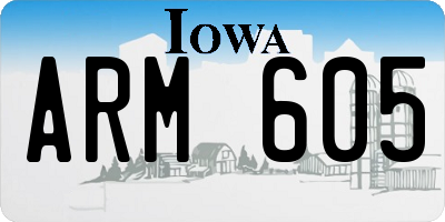 IA license plate ARM605