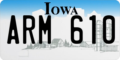 IA license plate ARM610